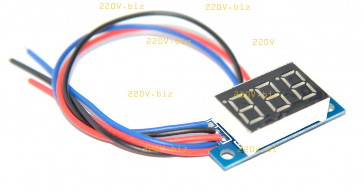 Вольтметр встраиваемый DC 0 - 99V мини